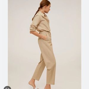 MANGO Relaxed Linen Trousers